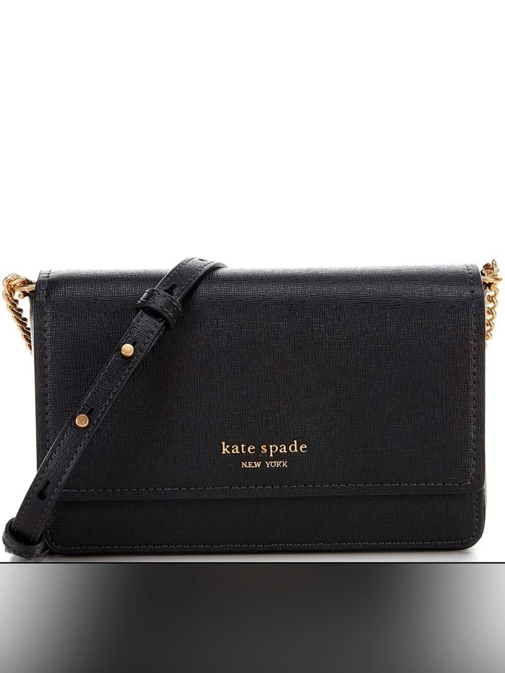 Kate Spade Black Extra Small Morgan Saffiano Leather Flap Crossbody
